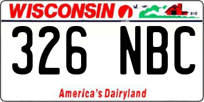 WI license plate 326NBC
