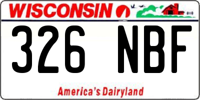 WI license plate 326NBF
