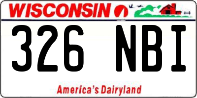 WI license plate 326NBI