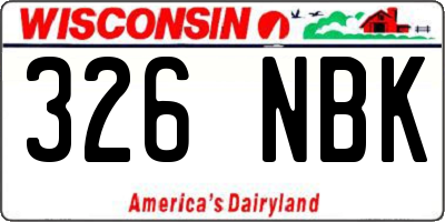 WI license plate 326NBK