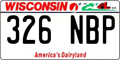 WI license plate 326NBP