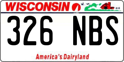 WI license plate 326NBS