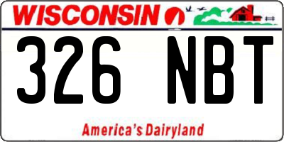 WI license plate 326NBT
