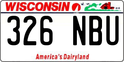 WI license plate 326NBU
