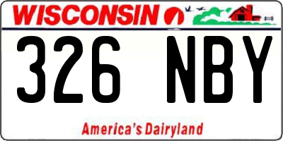 WI license plate 326NBY
