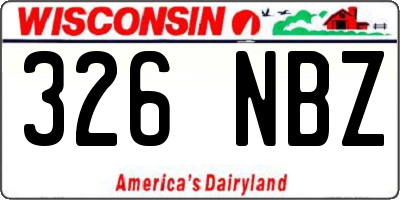 WI license plate 326NBZ