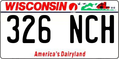 WI license plate 326NCH