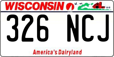 WI license plate 326NCJ