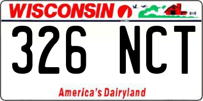 WI license plate 326NCT
