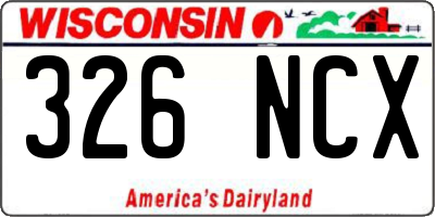 WI license plate 326NCX
