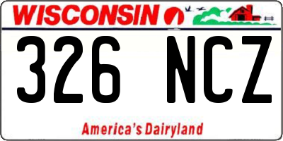 WI license plate 326NCZ