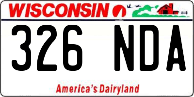 WI license plate 326NDA