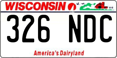 WI license plate 326NDC