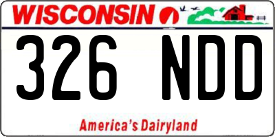 WI license plate 326NDD