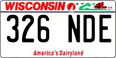 WI license plate 326NDE