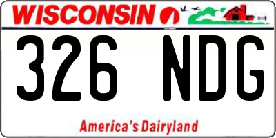 WI license plate 326NDG