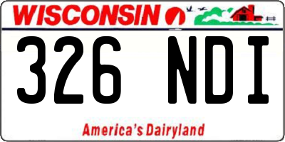 WI license plate 326NDI