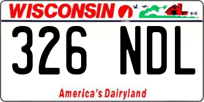 WI license plate 326NDL