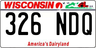 WI license plate 326NDQ