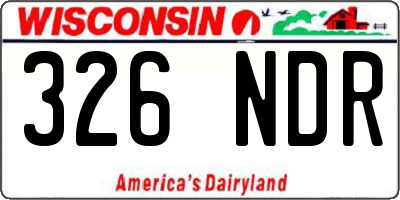 WI license plate 326NDR
