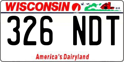 WI license plate 326NDT