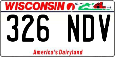 WI license plate 326NDV