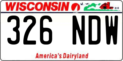 WI license plate 326NDW