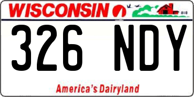 WI license plate 326NDY