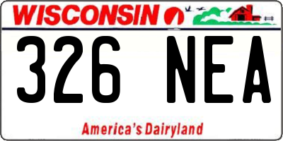 WI license plate 326NEA