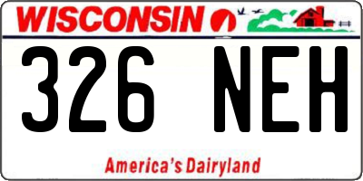 WI license plate 326NEH