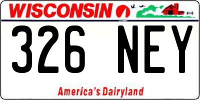 WI license plate 326NEY
