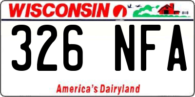 WI license plate 326NFA