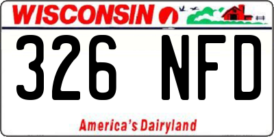 WI license plate 326NFD