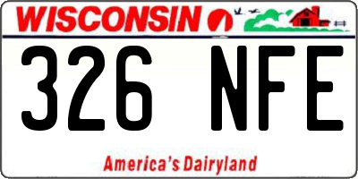 WI license plate 326NFE