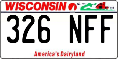 WI license plate 326NFF