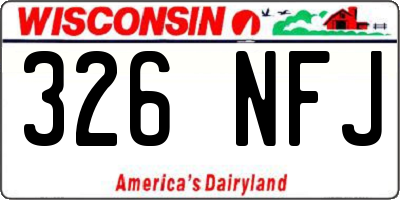 WI license plate 326NFJ
