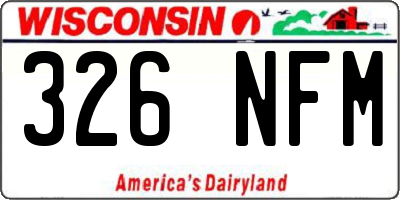 WI license plate 326NFM
