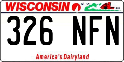 WI license plate 326NFN