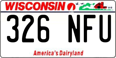 WI license plate 326NFU