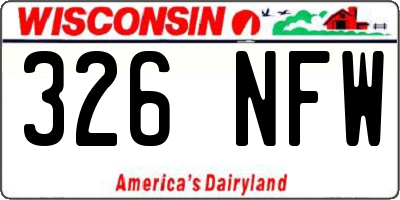 WI license plate 326NFW