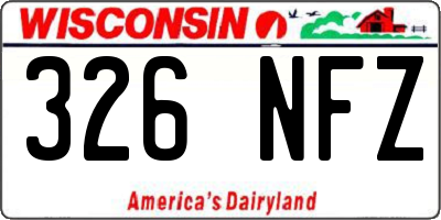 WI license plate 326NFZ