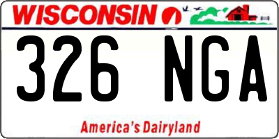 WI license plate 326NGA