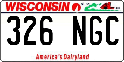 WI license plate 326NGC