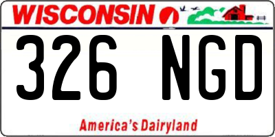 WI license plate 326NGD