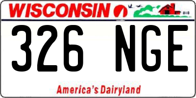 WI license plate 326NGE