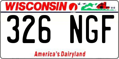 WI license plate 326NGF