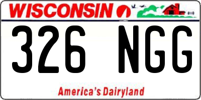WI license plate 326NGG