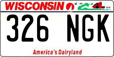 WI license plate 326NGK