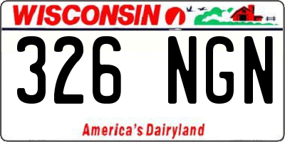 WI license plate 326NGN