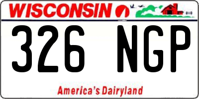 WI license plate 326NGP
